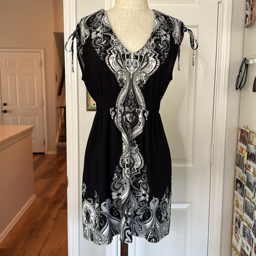 Y2k vintage paisley smocked waist tunic